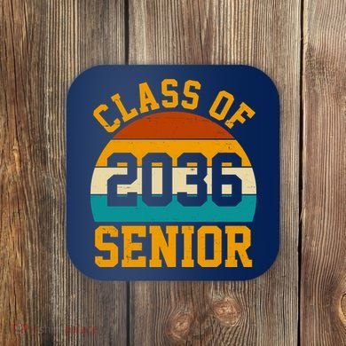 Class Of 2036 Senior Retro Sunset Coaster