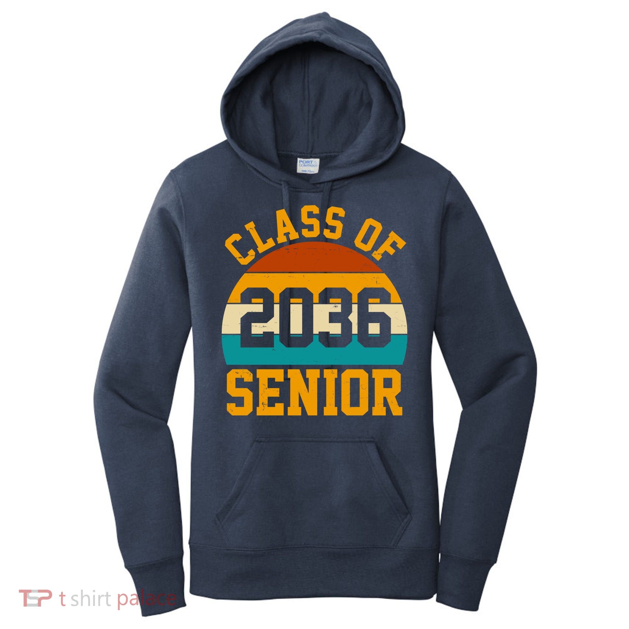 Class Of 2036 Senior Retro Sunset Women's Hoodie