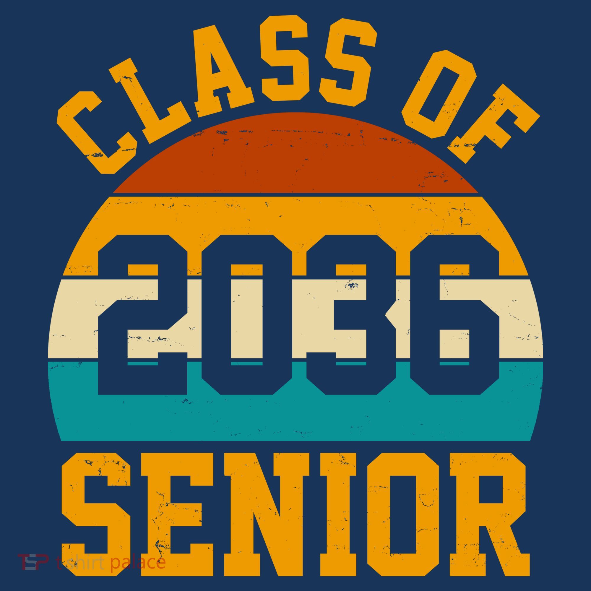 Class Of 2036 Senior Retro Sunset Tall Long Sleeve Shirt