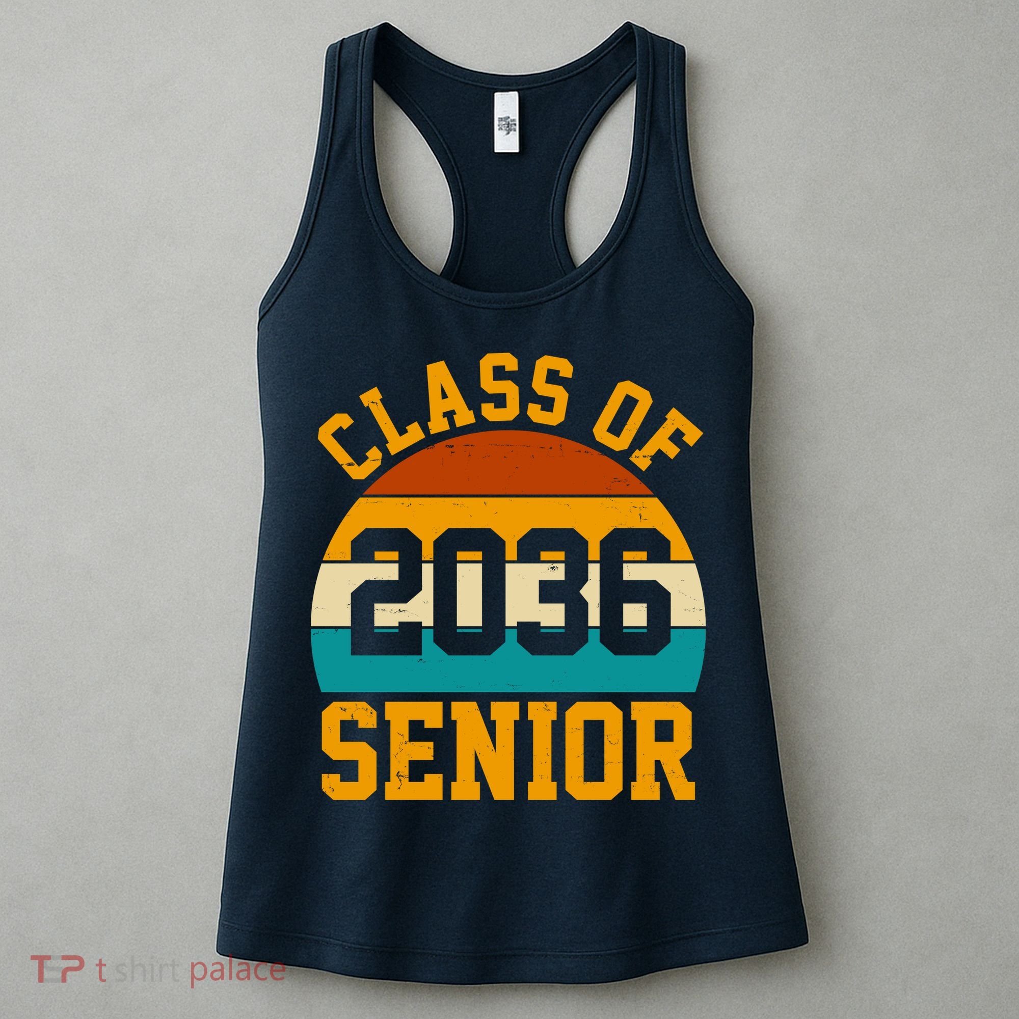 Class Of 2036 Senior Retro Sunset Women's Tank Top