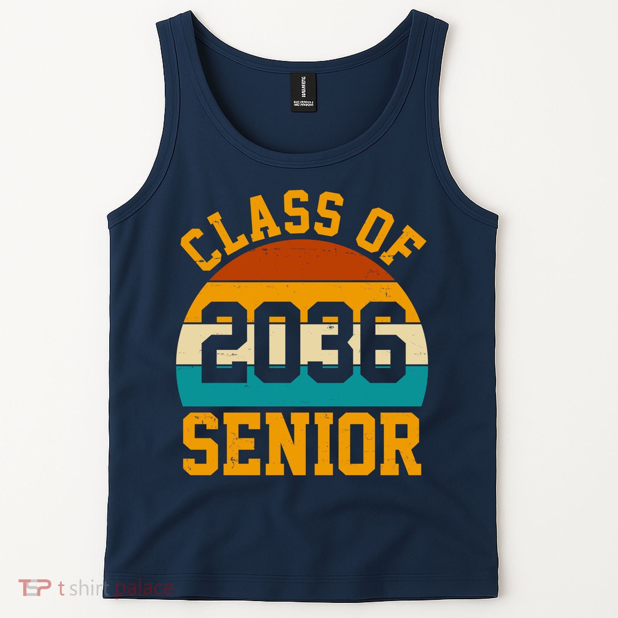 Class Of 2036 Senior Retro Sunset Tank Top