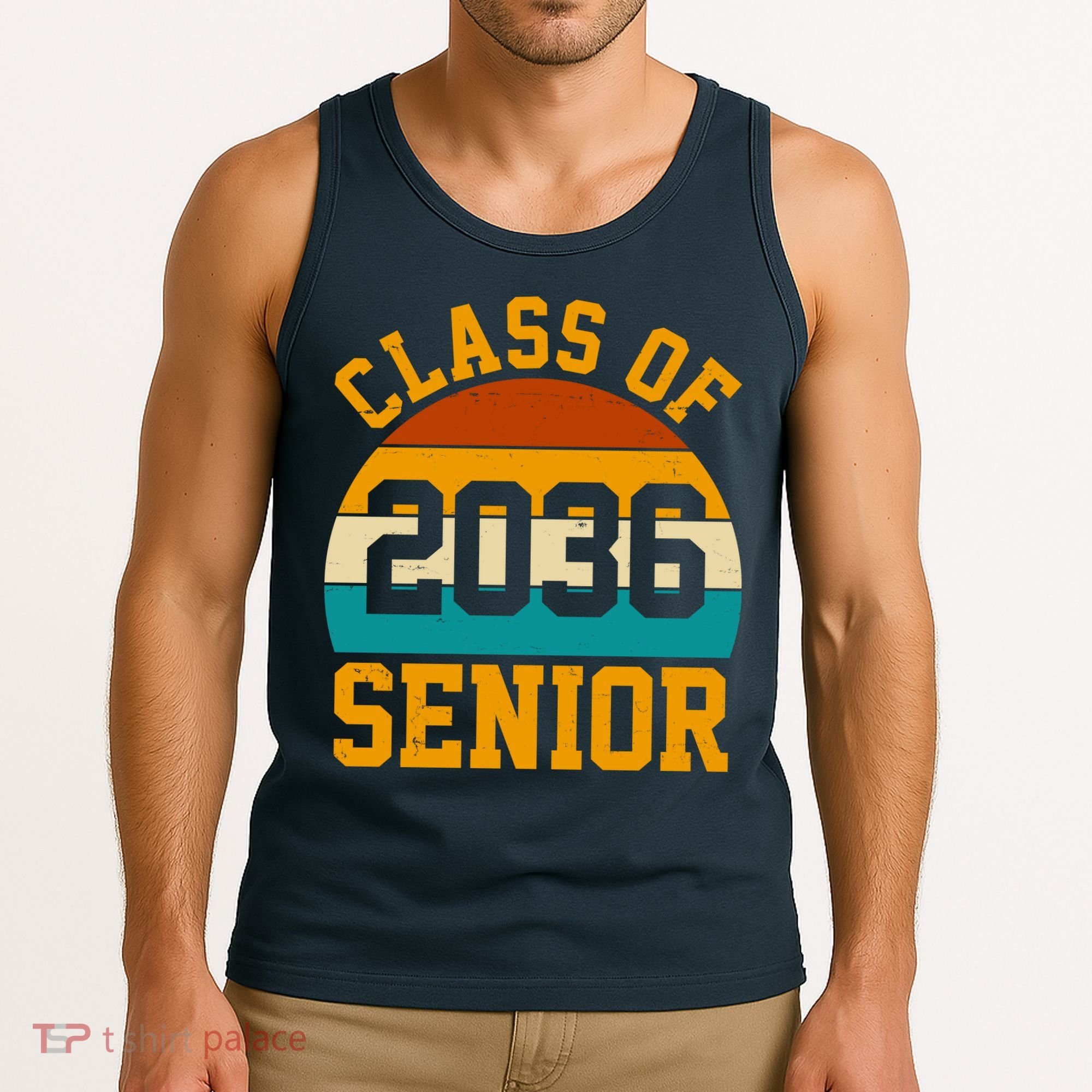 Class Of 2036 Senior Retro Sunset Tank Top