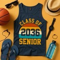 Class Of 2036 Senior Retro Sunset Tank Top thumb 4