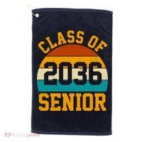 Class Of 2036 Senior Retro Sunset Golf Towel thumb 0