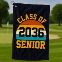 Class Of 2036 Senior Retro Sunset Golf Towel thumb 1