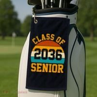 Class Of 2036 Senior Retro Sunset Golf Towel thumb 2