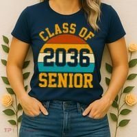 Class Of 2036 Senior Retro Sunset Women's T-Shirt thumb 2