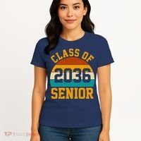 Class Of 2036 Senior Retro Sunset Women's T-Shirt thumb 4