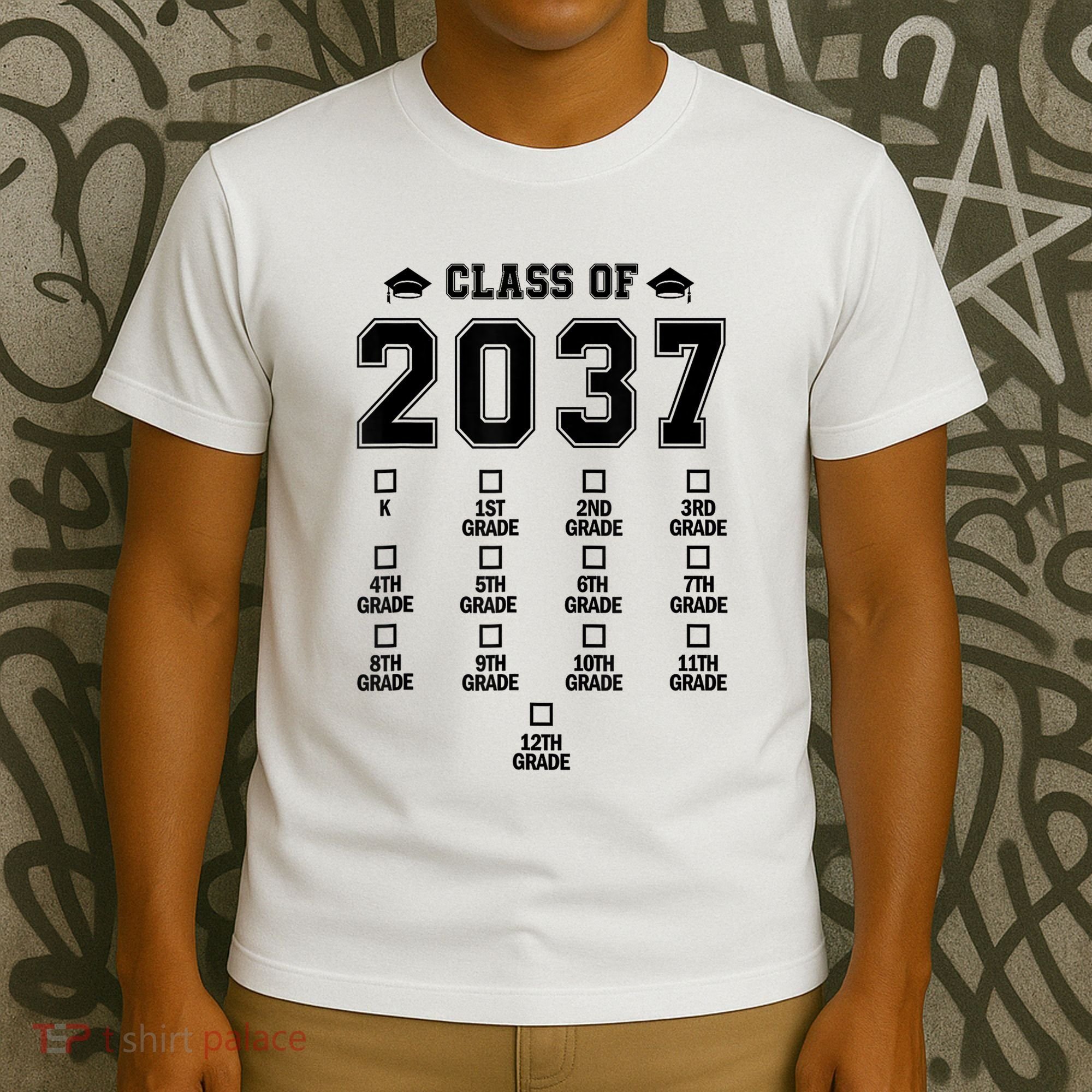 Class Of 2037 Grow With Me Prek To 12th Grade Gift T-Shirt