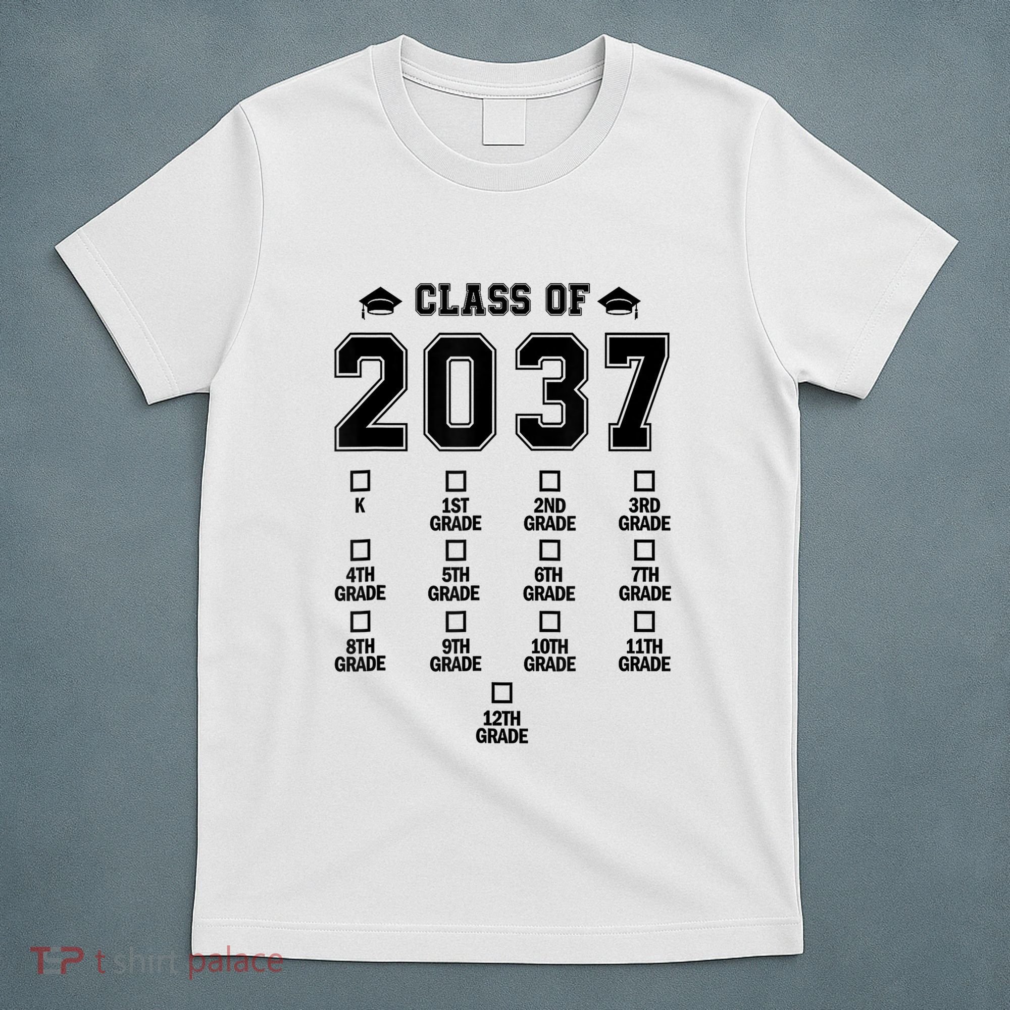 Class Of 2037 Grow With Me Prek To 12th Grade Gift T-Shirt