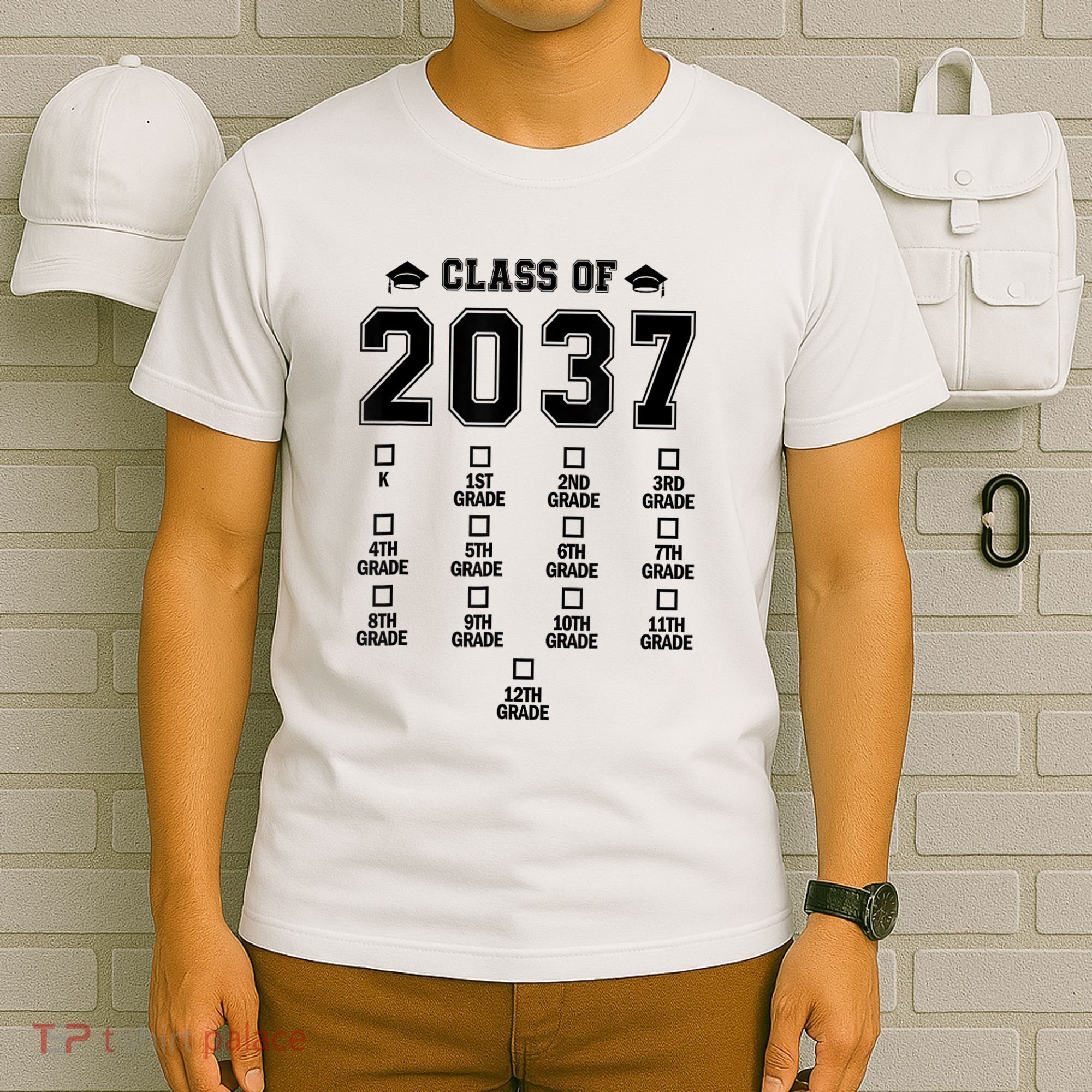 Class Of 2037 Grow With Me Prek To 12th Grade Gift T-Shirt