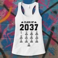 Class Of 2037 Grow With Me Prek To 12th Grade Gift Women's Tank Top thumb 3