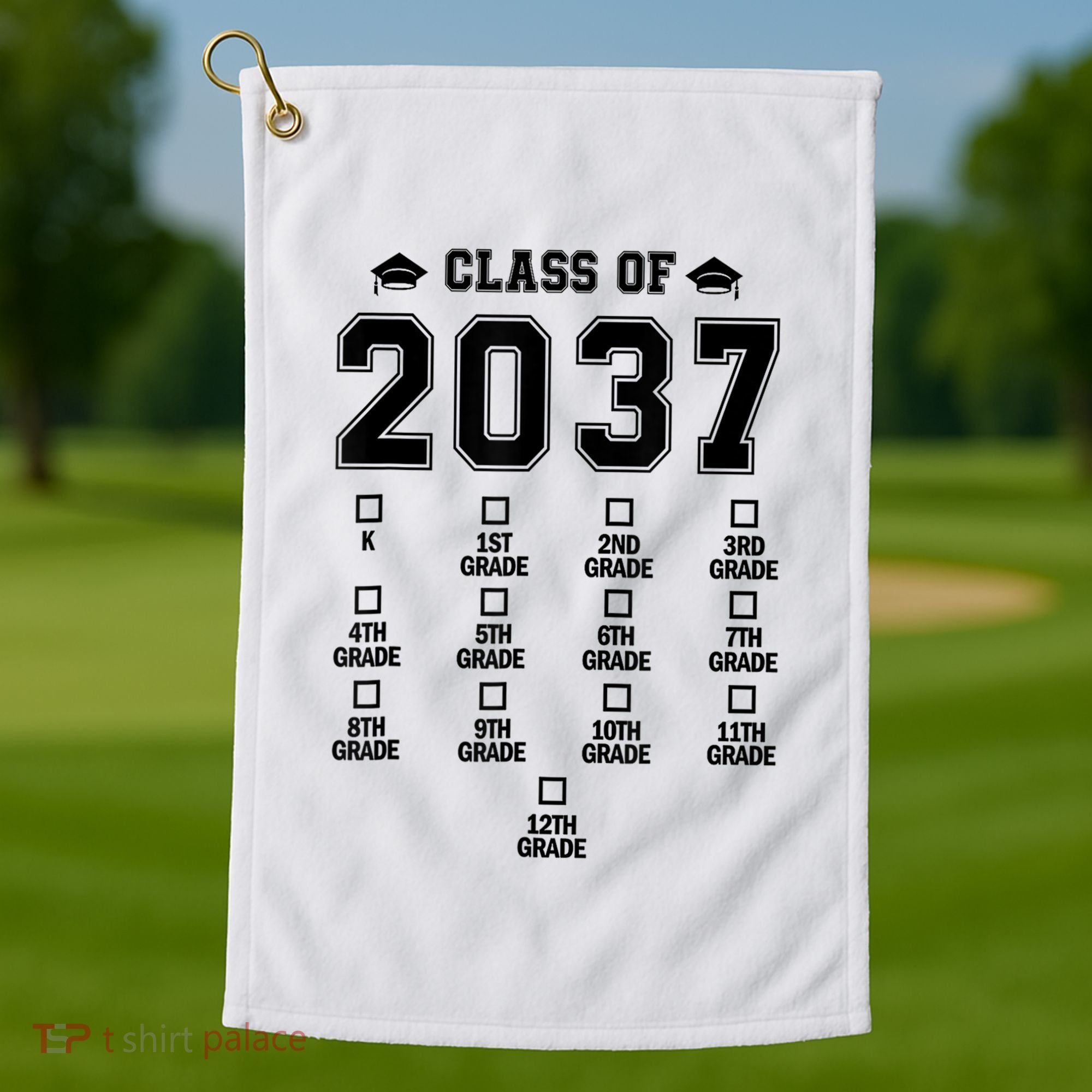 Class Of 2037 Grow With Me Prek To 12th Grade Gift Golf Towel