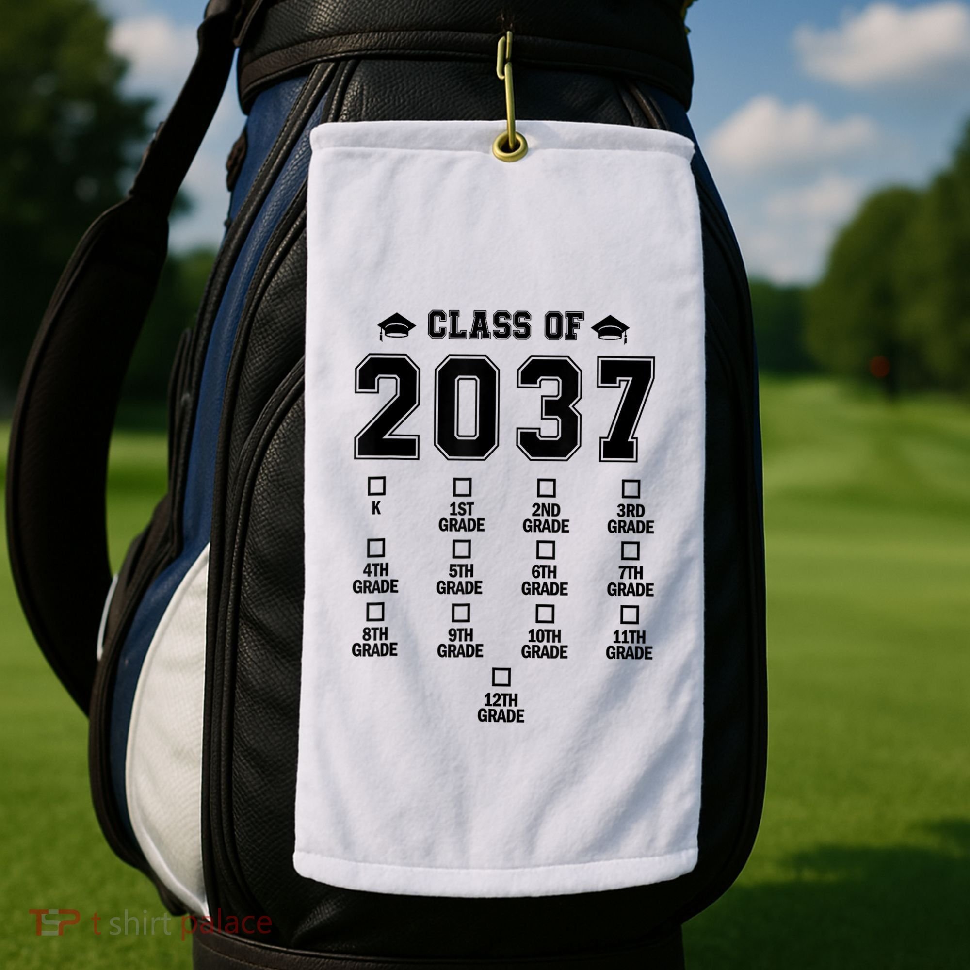Class Of 2037 Grow With Me Prek To 12th Grade Gift Golf Towel