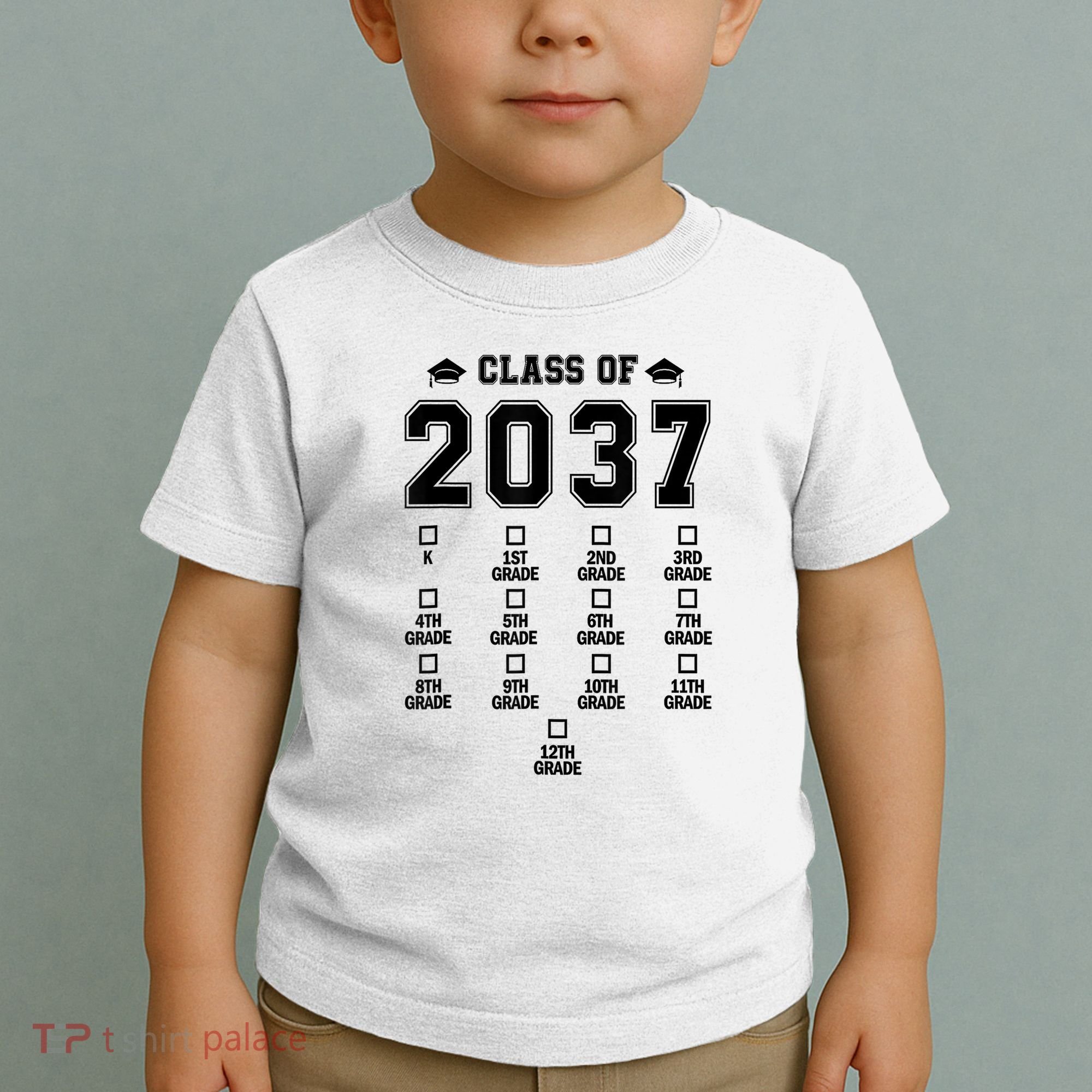 Class Of 2037 Grow With Me Prek To 12th Grade Gift Toddler T-Shirt