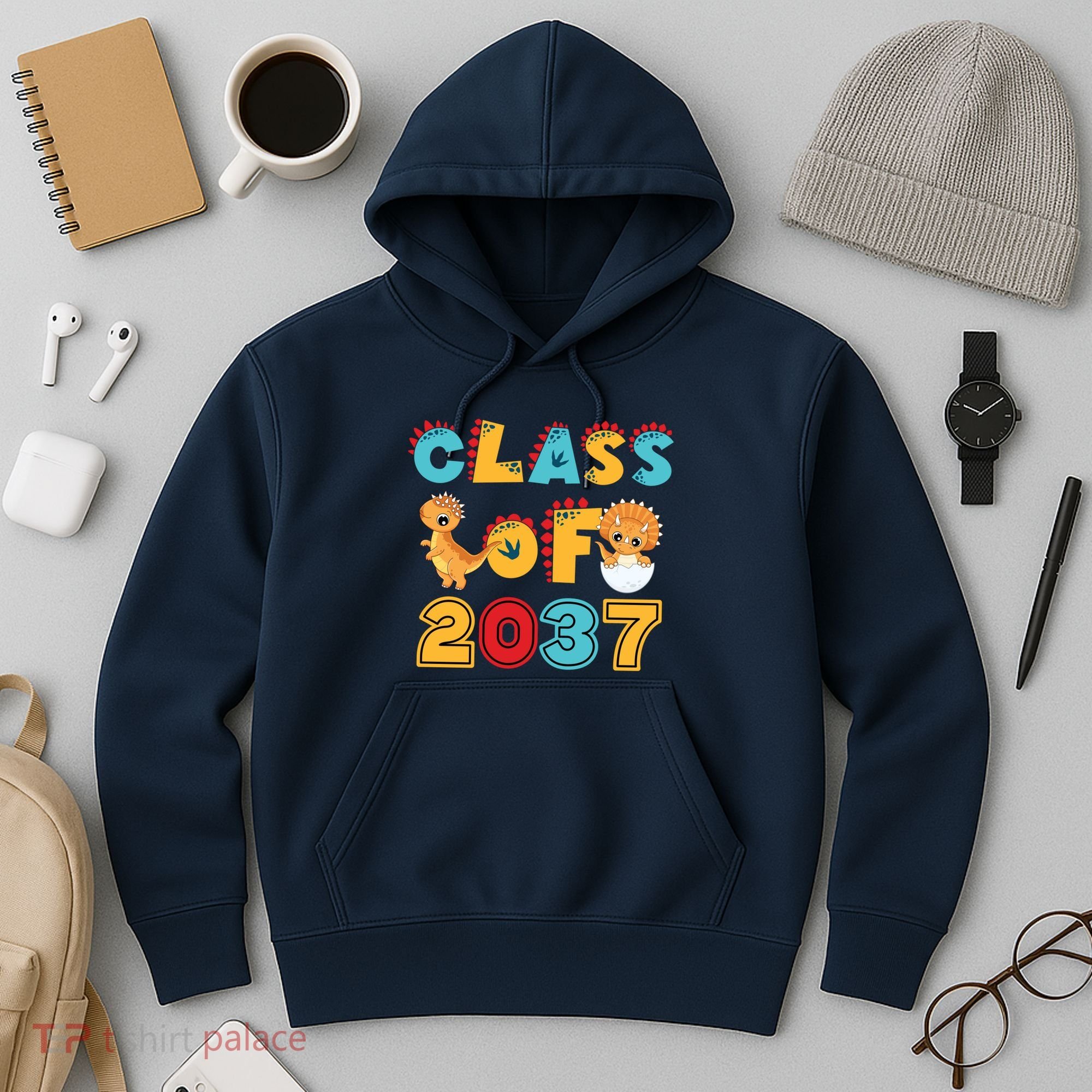 Class Of 2037 Grow With Me Kindergarten Graduation Hoodie