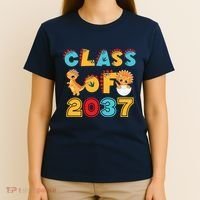 Class Of 2037 Grow With Me Kindergarten Graduation T-Shirt thumb 4