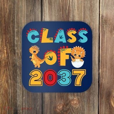 Class Of 2037 Grow With Me Kindergarten Graduation Coaster