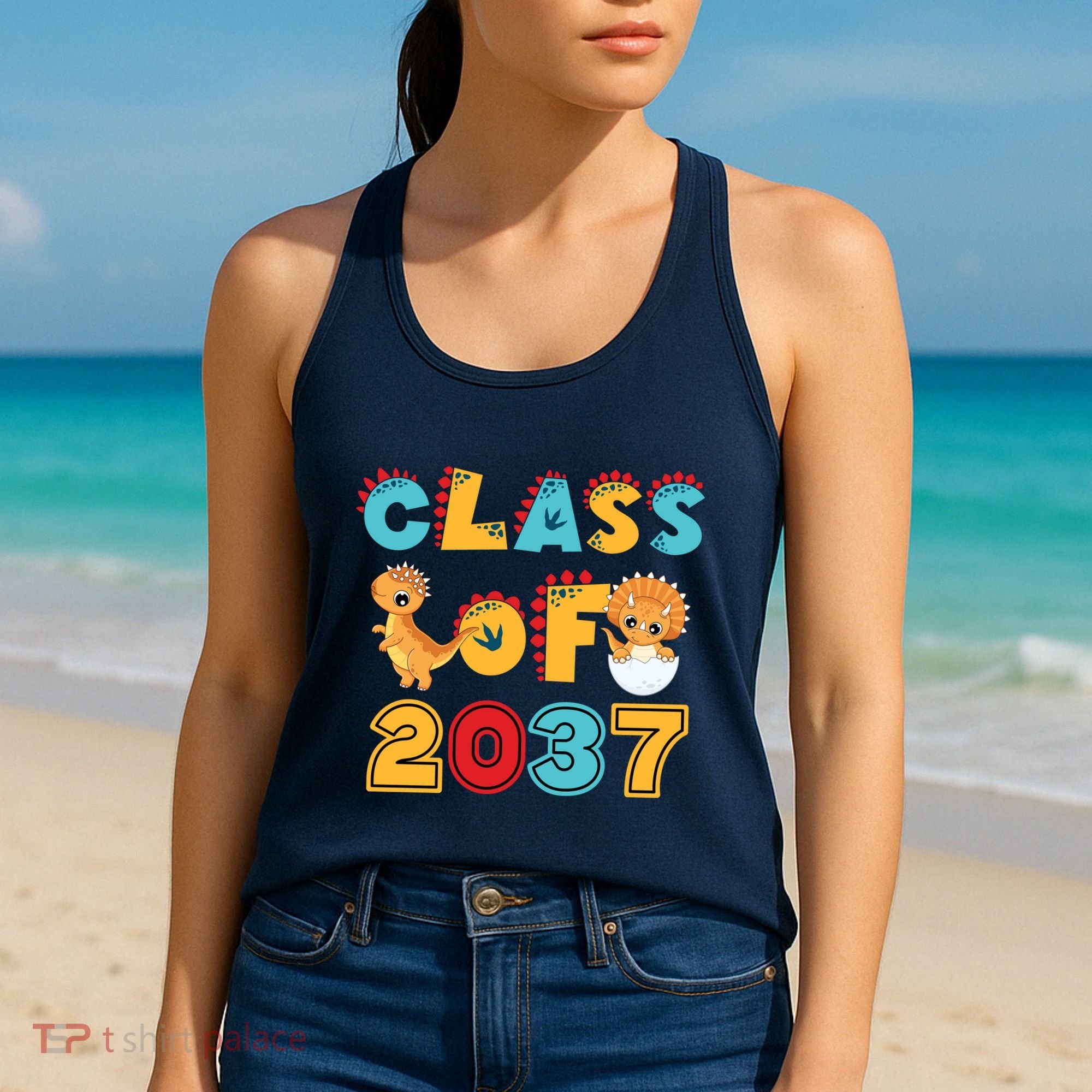 Class Of 2037 Grow With Me Kindergarten Graduation Women's Tank Top