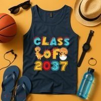 Class Of 2037 Grow With Me Kindergarten Graduation Tank Top thumb 4