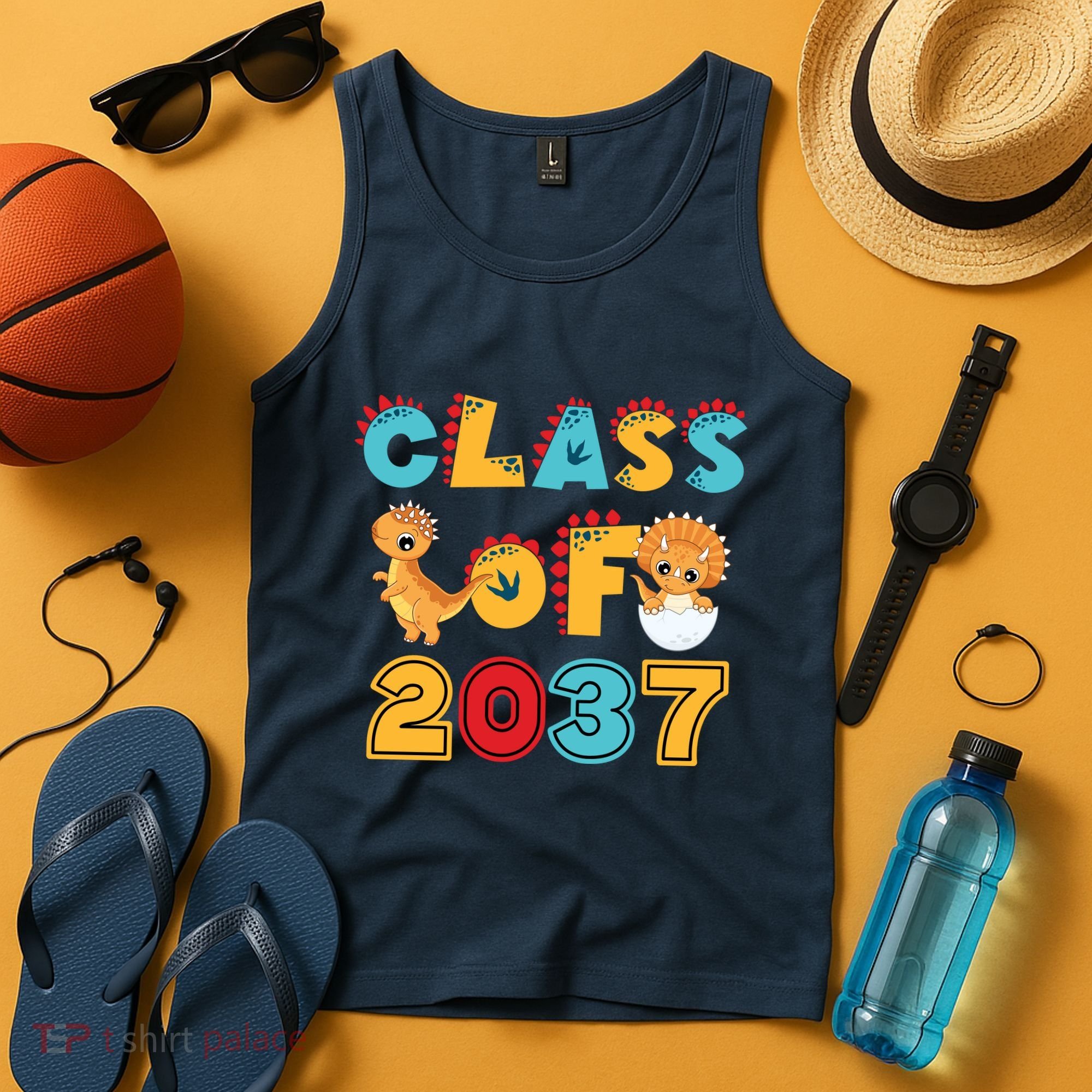 Class Of 2037 Grow With Me Kindergarten Graduation Tank Top