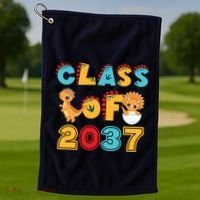 Class Of 2037 Grow With Me Kindergarten Graduation Golf Towel thumb 1