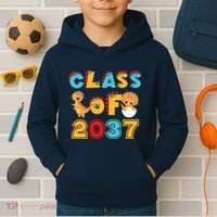 Class Of 2037 Grow With Me Kindergarten Graduation Kids Hoodie thumb 2