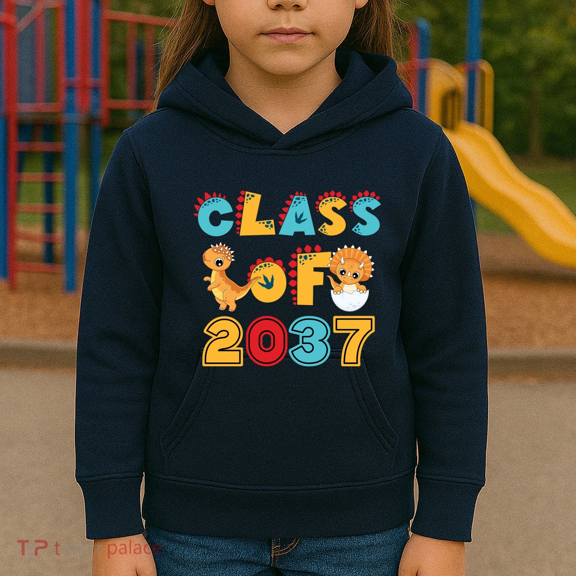 Class Of 2037 Grow With Me Kindergarten Graduation Kids Hoodie