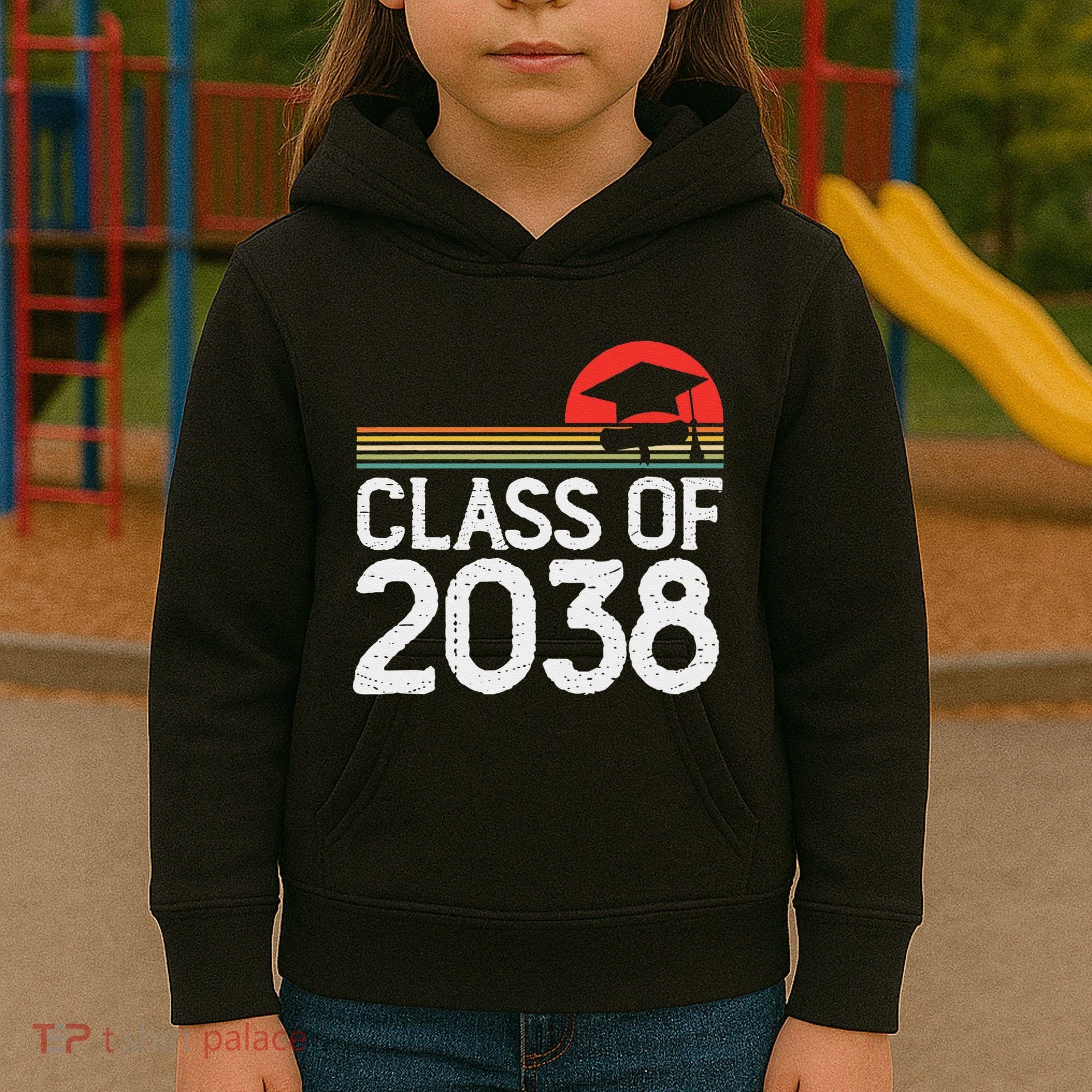 Class Of 2038 Grow With Me Kindergarten To Graduation Kids Hoodie