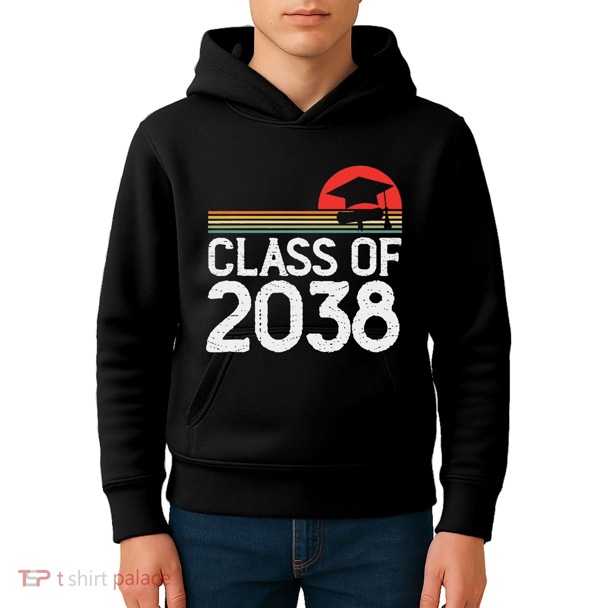 Class Of 2038 Grow With Me Kindergarten To Graduation Kids Hoodie