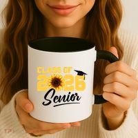 Class Of 2026 Senior Sunflower Last First Day Graduation Coffee Mug thumb 3