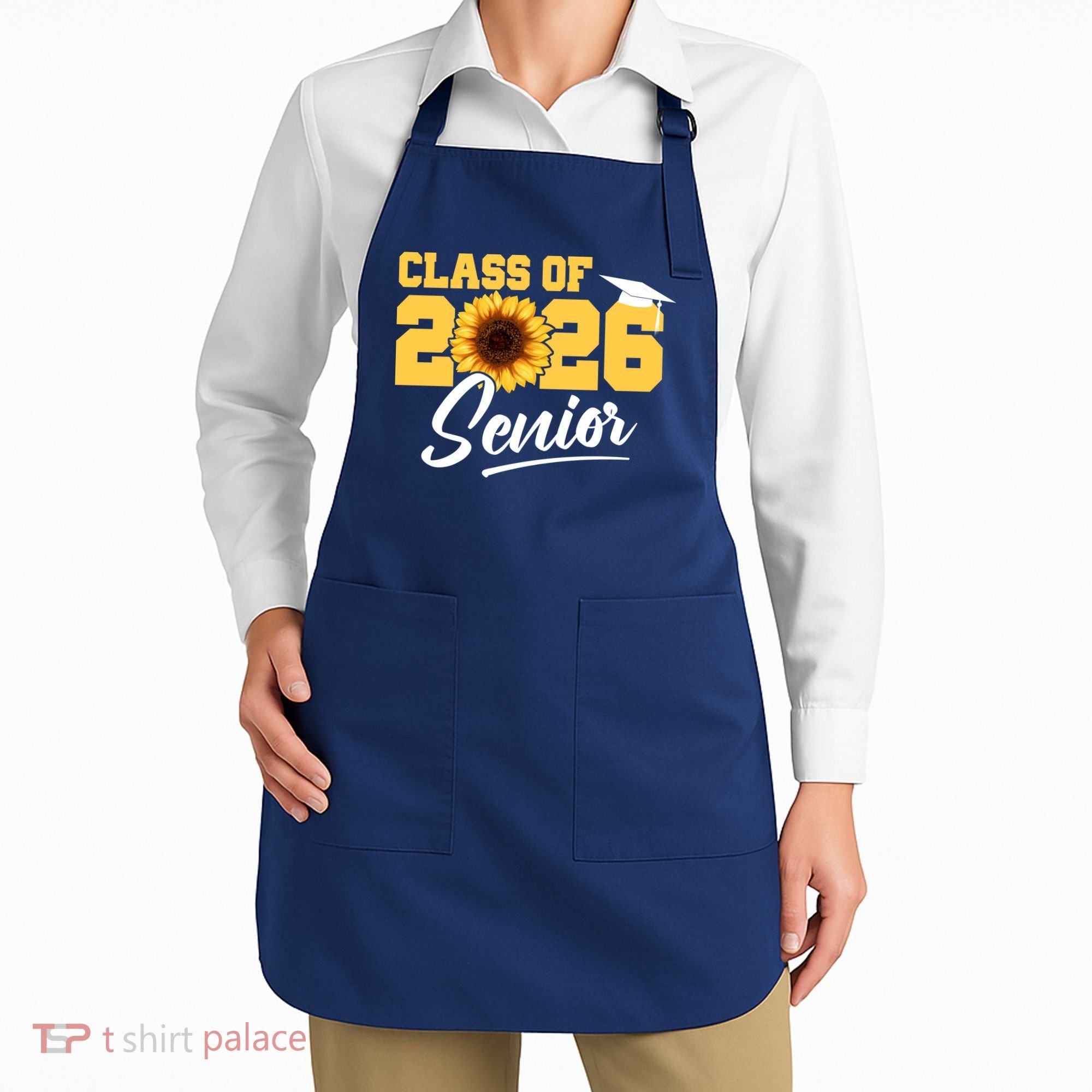 Class Of 2026 Senior Sunflower Last First Day Graduation Apron