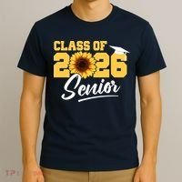 Class Of 2026 Senior Sunflower Last First Day Graduation T-Shirt thumb 3