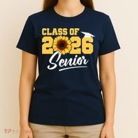 Class Of 2026 Senior Sunflower Last First Day Graduation T-Shirt thumb 4