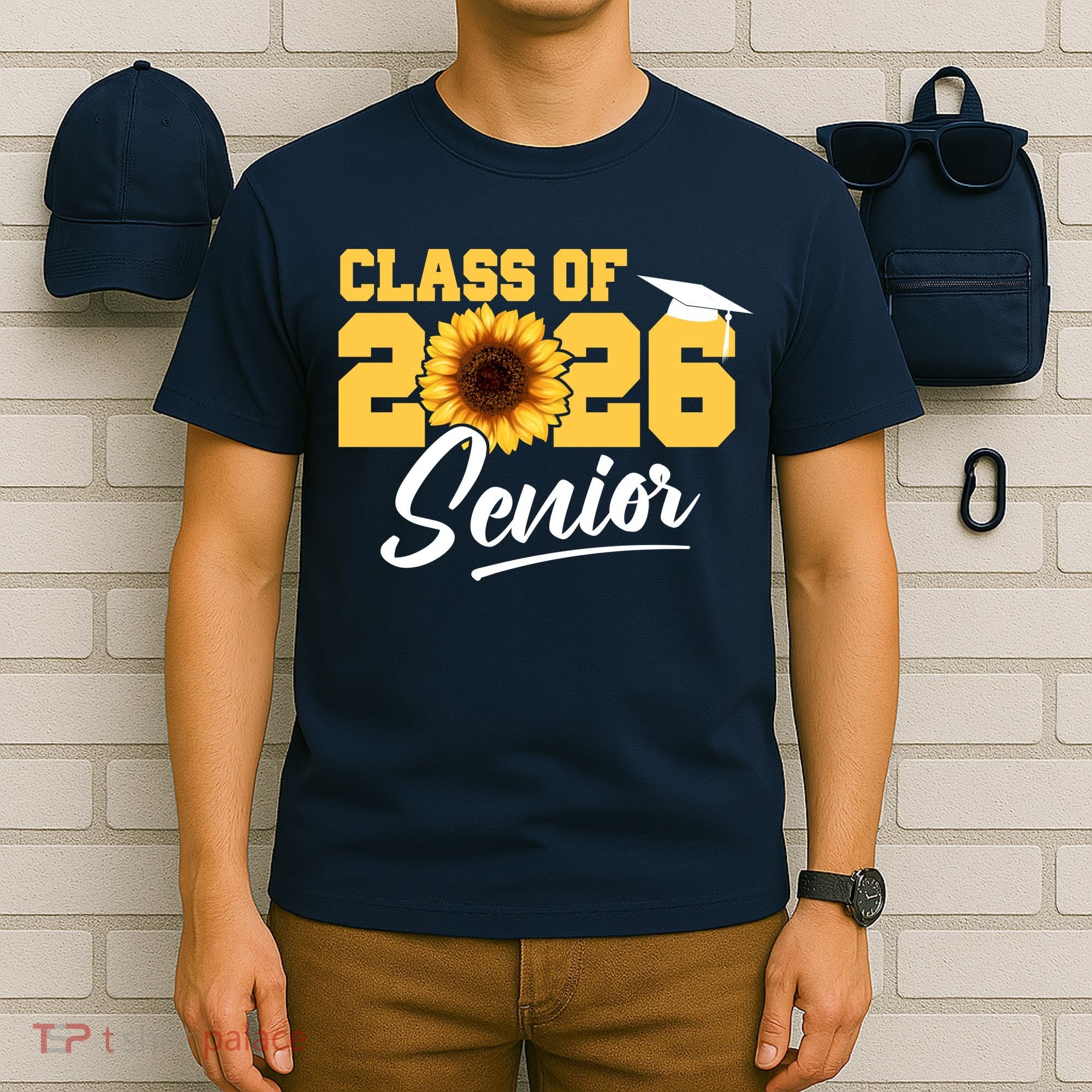 Class Of 2026 Senior Sunflower Last First Day Graduation T-Shirt