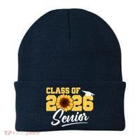Class Of 2026 Senior Sunflower Last First Day Graduation Beanie thumb 0