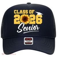 Class Of 2026 Senior Sunflower Last First Day Graduation Hat thumb 0