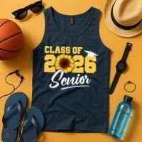 Class Of 2026 Senior Sunflower Last First Day Graduation Tank Top thumb 4