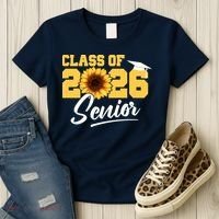 Class Of 2026 Senior Sunflower Last First Day Graduation Women's T-Shirt thumb 3