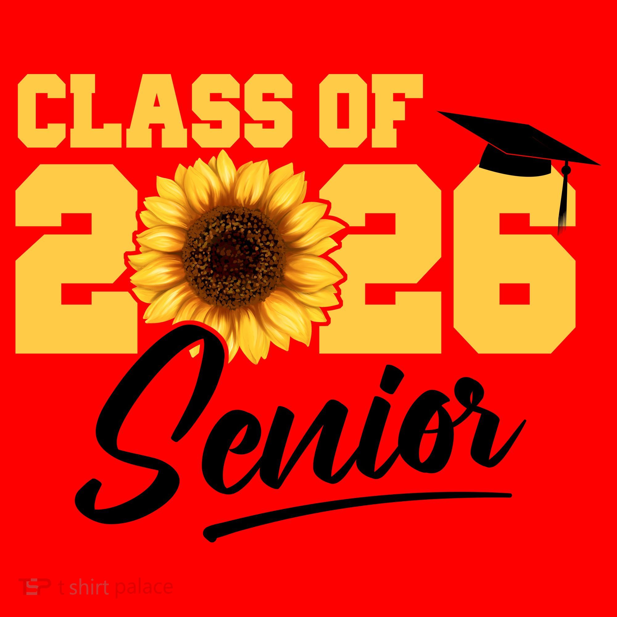 Class Of 2026 Senior Sunflower Last First Day Graduation Santa Hat