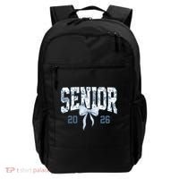 Class Of 2026 Senior Coquette Bow Blue Toile Floral Backpack thumb 0