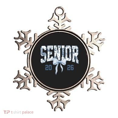 Class Of 2026 Senior Coquette Bow Blue Toile Floral Ornament