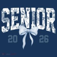Class Of 2026 Senior Coquette Bow Blue Toile Floral Visor thumb 3