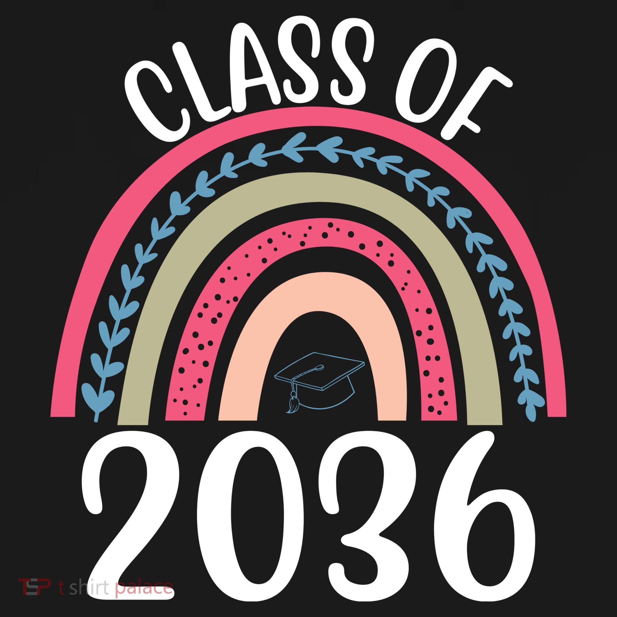 Class Of 2036 Rainbow Graduation Bucket Hat