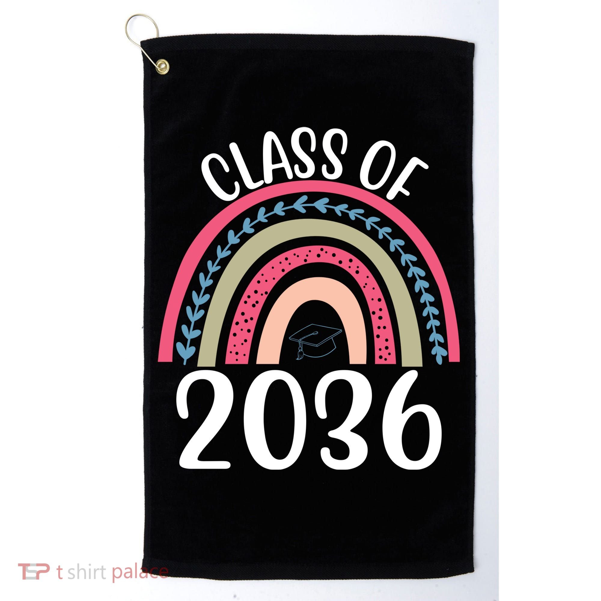 Class Of 2036 Rainbow Graduation Golf Towel