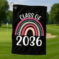 Class Of 2036 Rainbow Graduation Golf Towel thumb 1