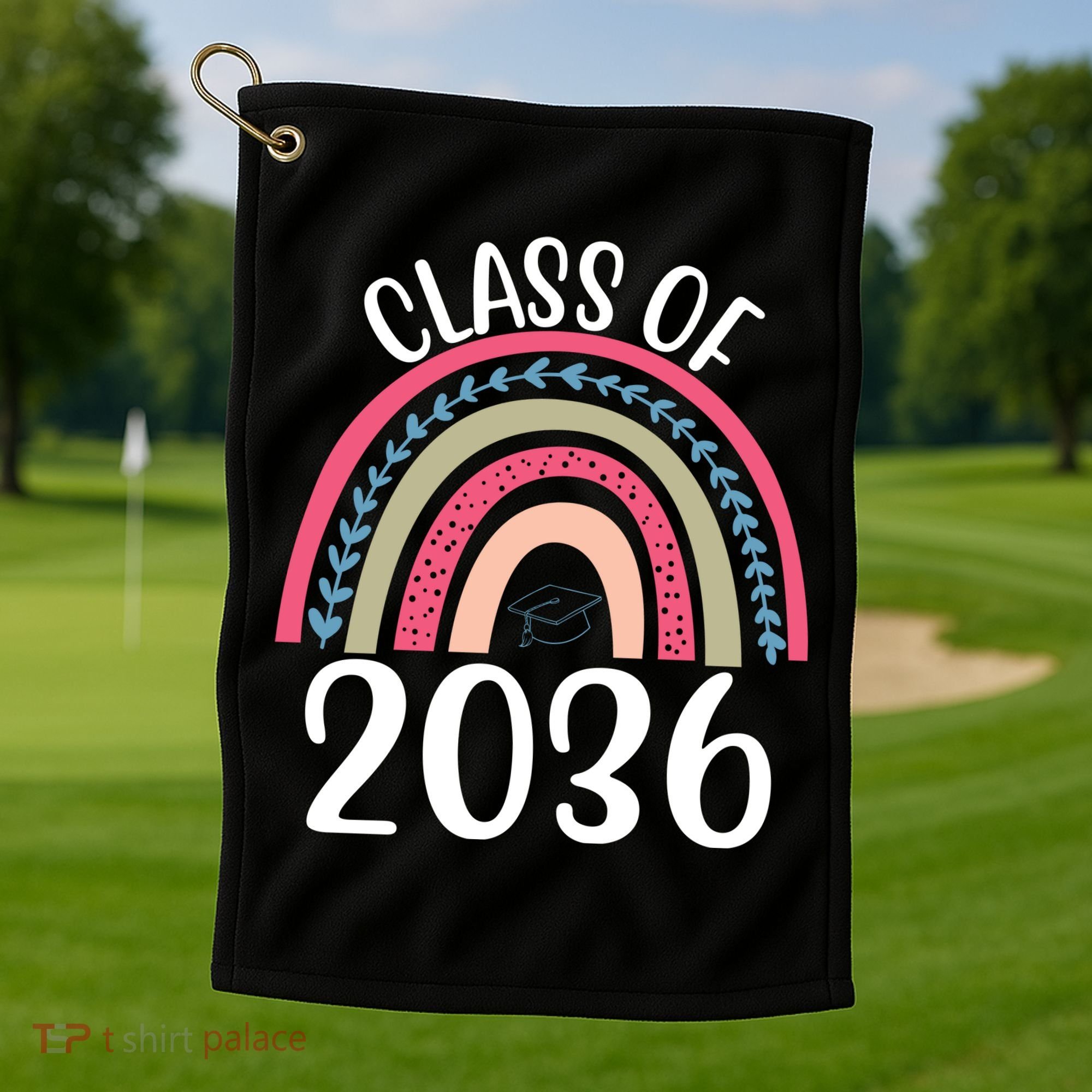 Class Of 2036 Rainbow Graduation Golf Towel
