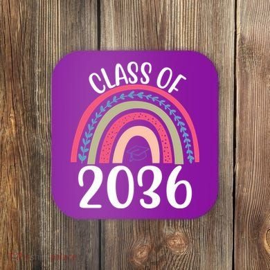 Class Of 2036 Rainbow Graduation Coaster