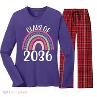 Class Of 2036 Rainbow Graduation Women's Long Sleeve Flannel Pajama Set  thumb 0