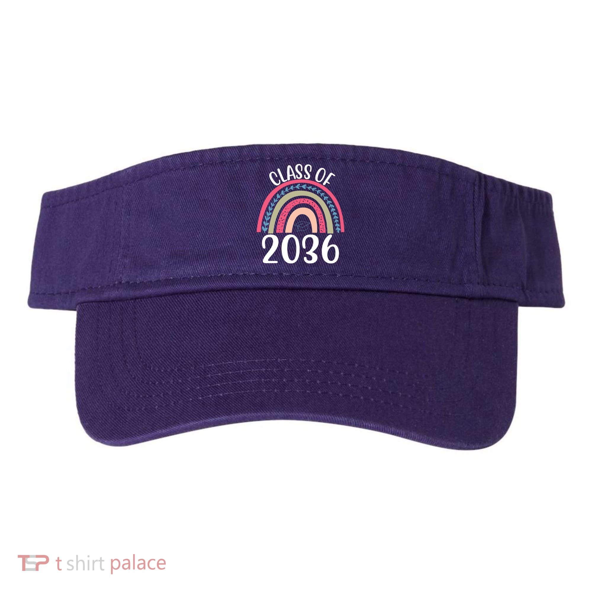 Class Of 2036 Rainbow Graduation Visor